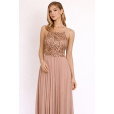 CACHET Champaign Sparkle Prom Dress Size 4 VERY GOOD CONDITION