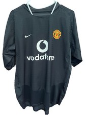 Vintage Nike Manchester United Vodafone Black Soccer Jersey MANU Retro Mens L