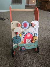Zookabee Wooden Baby Walker Push and Pull Learning Activity Walker Kids - Farm  