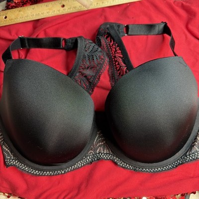 Paramour Black Style115011 Lace Keyhole Contour Bra. Size: 34DDD.