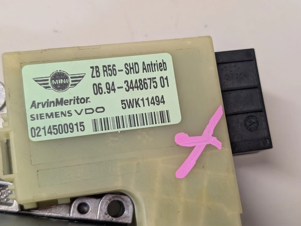 Mini Cooper 2007-2014 OEM techo corredizo panorámico motor actuador 5WK11494 3448675-01 Foto 2 de 4