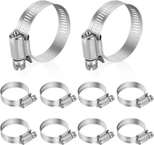 Hose Clamp, Stainless Steel Hose Clamps 1 Inch to 2 Inch, Large Adjustable Worm