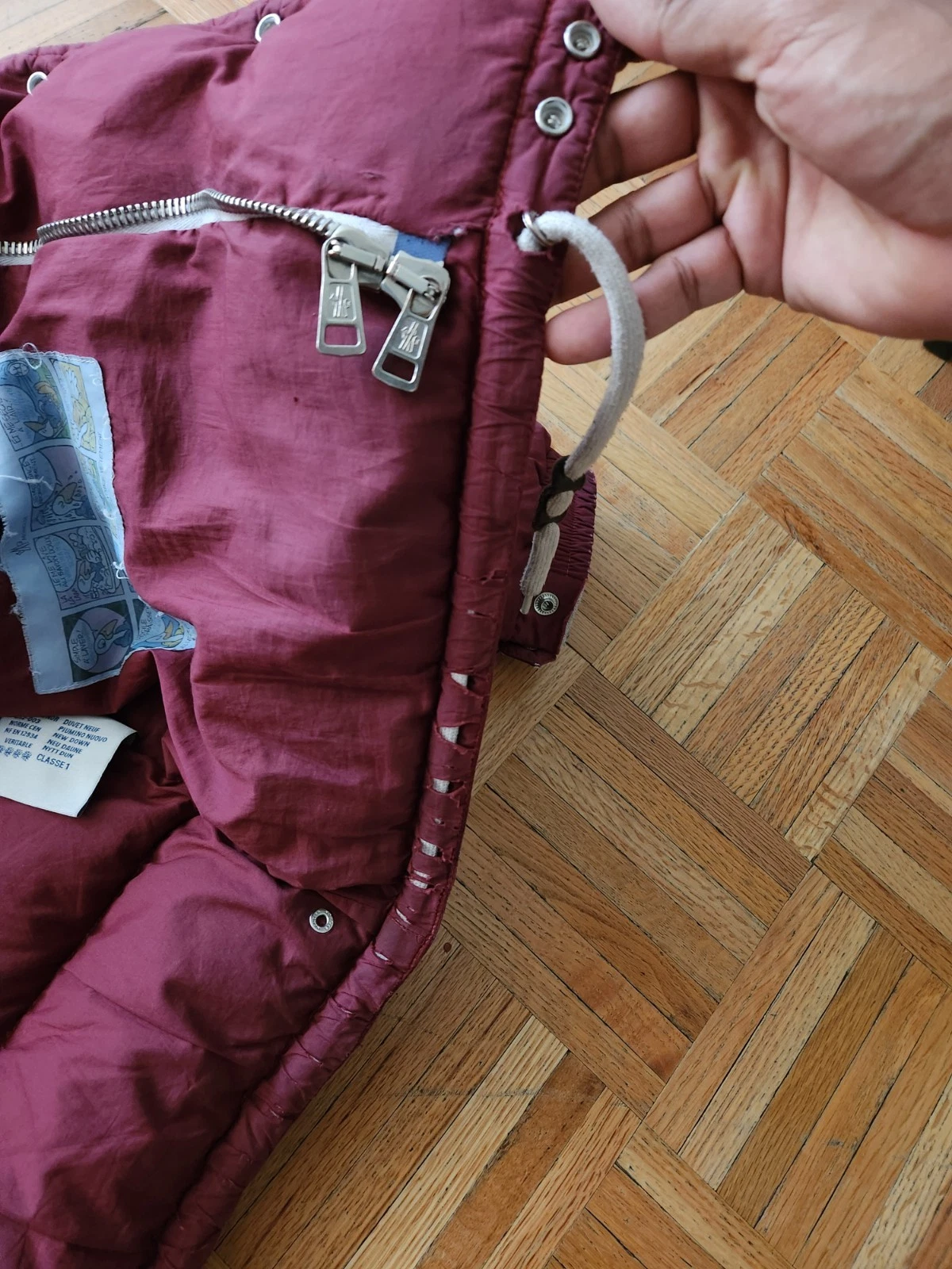 Moncler Lioran Down Jacket Puffer Coat 4 Genuine Maya Burgundy XL *SHIPS TODAY image 8