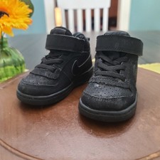 Nike Court Borough Mid sneakers toddler size 5C Black on Black 870027-001