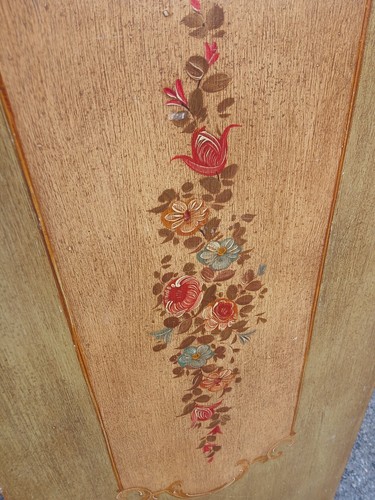 SEPARE' PARAVENTO 5 ANTE LEGNO CON FIORI DIPINTI - BAROCCHETTO - 1960 EMILIA - Foto 11 di 17