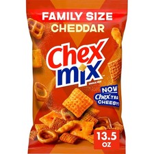 Chex Mix Cheddar Savory Snack Mix, Family Size, 13.5 oz