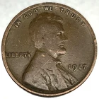 1917 P Lincoln Wheat Cent Penny VG Very Good 1c One Cent US Coin- 2153