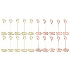 10Pcs Table Number Stands Layered Heart Style Stable Base Electroplated Metal