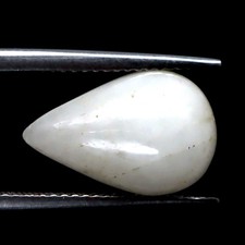 7.70 CT. Gemstone Heated White Sapphire Madagascar Pear Cabochon 10 x 15 MM.