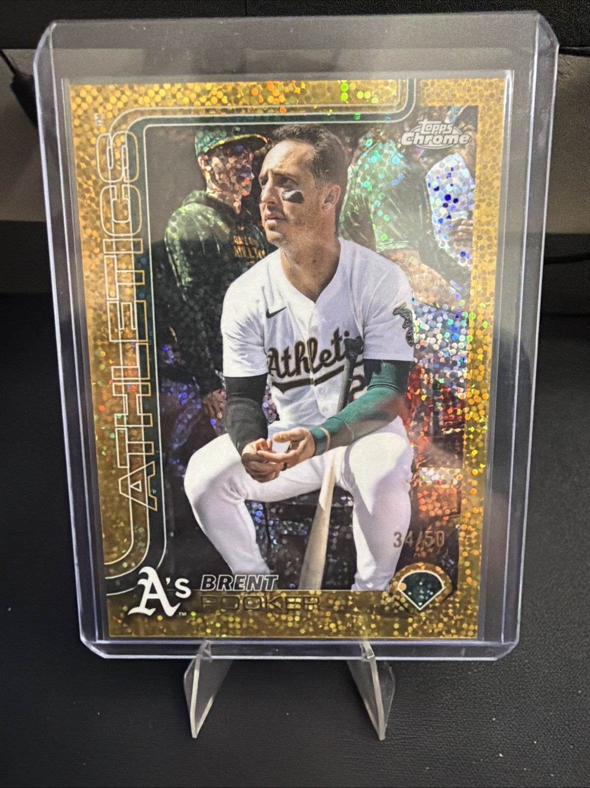 BRENT ROOKER 2025 TOPPS CHROME IMAGE VARIATION #54 GOLD SPECKLE REFRACTOR /50