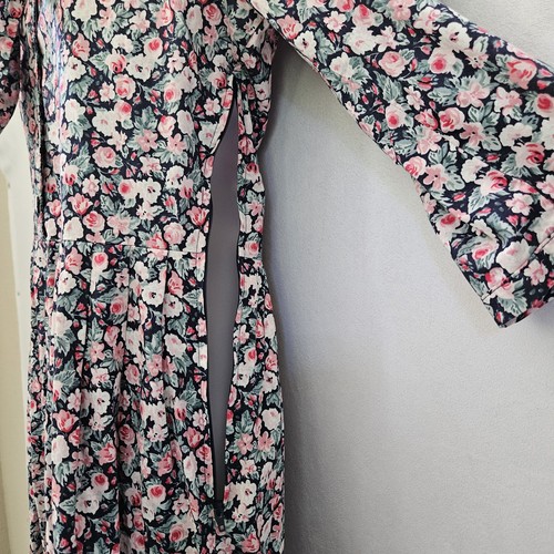 Laura Ashley Dress US 12 VTG 80's Floral Sailor Collar Midi Prairie Cottagecore - Picture 10 of 14
