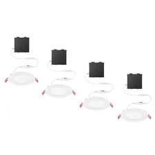 Commercial Electric 4 in LED Canless Recessed Light Ultraslim 4-Pack CCT