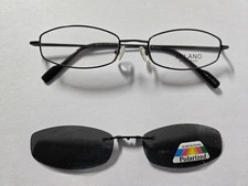 Milano ML-006 Eyeglasses with Magnetic Polarized Clip On - GUNMETAL, 50-18-135