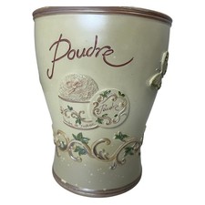 Romantic Chic 3D Hand Painted Bathroom Wastebasket 8x10 Vintage Style
