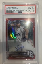 2025 Bowman - Chrome Prospect Auto Brody Hopkins #CPA-BH Red Lava PSA 10  1/5