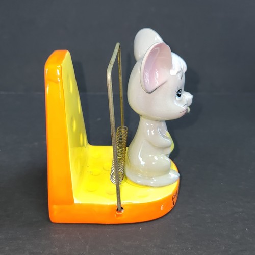 Mouse Mousetrap Napkin Holder Enesco Japan Porcelain Kitschy Collectible EUC Vtg - Picture 2 of 8