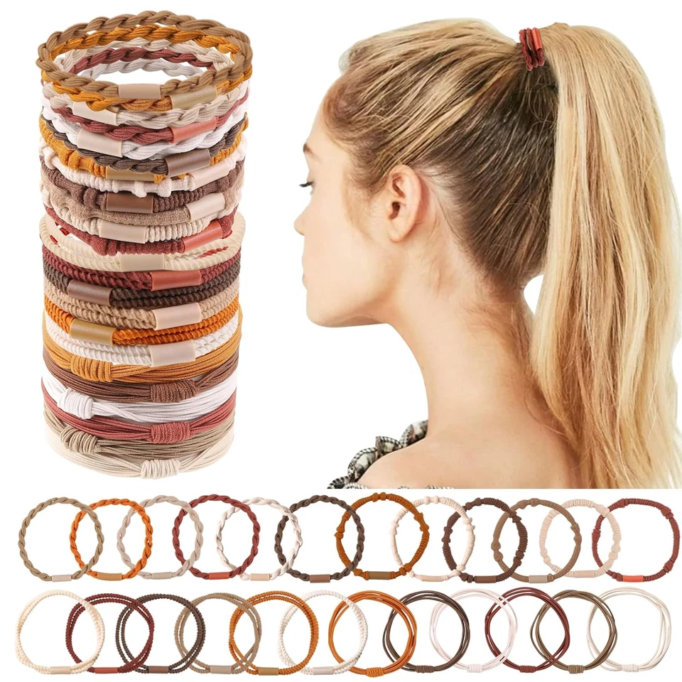 24 Stück Haargummi Armband, Boho Haargummis Hair Tie Geflochtene Haarbänder Armb - Bild 2 von 4