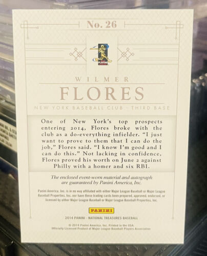 2014 Panini National Treasures Silhouette Gold/25 Wilmer Flores Rookie Auto RC - Bild 2 von 2