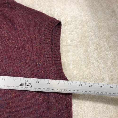 Pendleton Sweater Mens Large Vest Shetland Virgin Wool Red Chunky Casual Adult - Picture 10 of 12