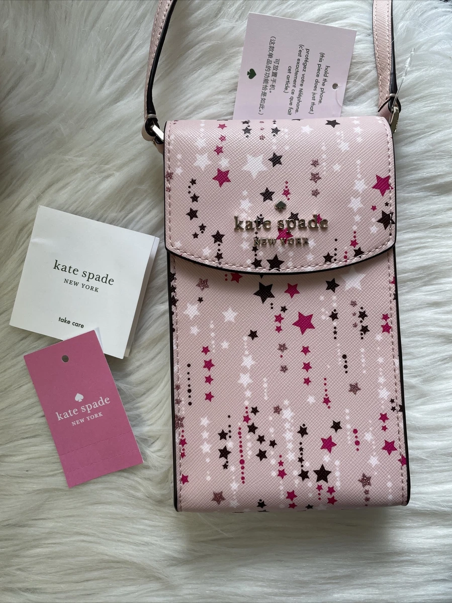 Kate Spade Staci Twinkle Printed Glitter North South Flap Phone Crossbody  Gift