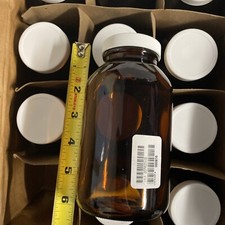 Thermo Scientific 341-0500 Jar Tall Amber WM 12/cs 16oz/500mL 300 Series New
