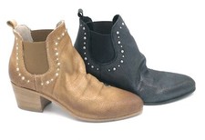XLei 339B stivaletto texano pelle cuoio /antracite elastico borchie ricamo