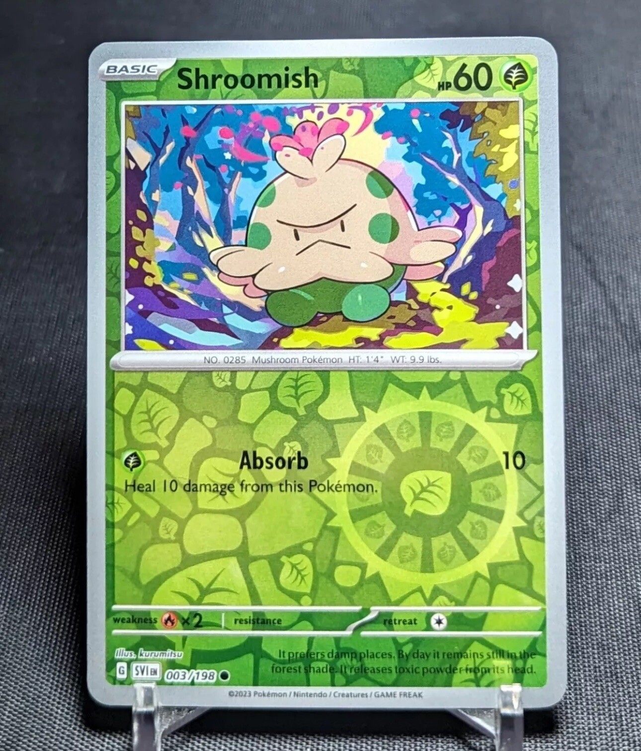 Shroomish Common Reverse Holo Scarlet & Violet Base Set Pokemon TCG Card 003/198
