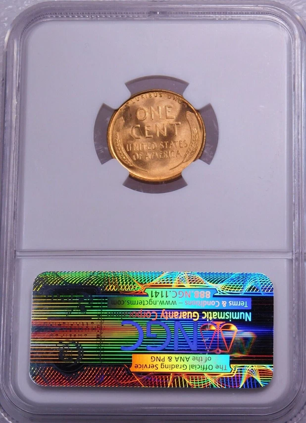 :1938 1C LINCOLN CENT KEY DATE NGC MS 67 RD SHINING-RED RARITY-R3 HIGHEST-GRADES - Image 2 of 4