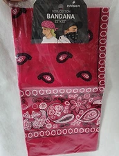 Kaiser Novelty Paisley Cotton Bandanas 22 X 22 Inch, Red