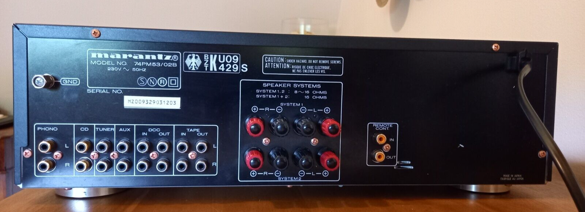 Amplificateur Stéréo Marantz PM53 – 2x65W – Japonais – Occasion Sans Télécommande