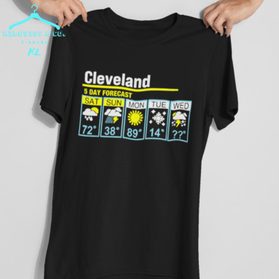 Cleveland-5 Day Forecast Funny Apparel Unisex Black T-Shirt