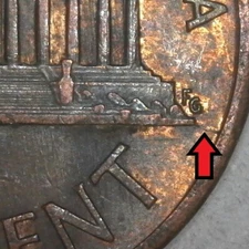 1990-P Lincoln Memorial Penny/Cent Die Crack Error/Variety Philadelphia