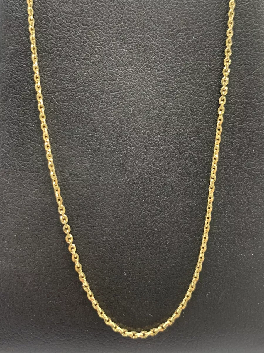18ct 18k Yellow Gold Italian Fine Cable Link Chain Necklace 2.0 Grams 40cm. New