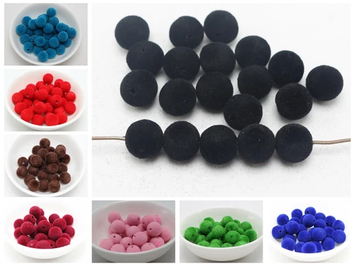 1000 Velvet Acrylic Round Beads 10mm for Jewelry Making Choker necklace Tassel