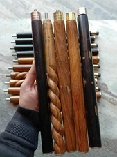 Set of 5 PCs 3 Fold Walker Wooden Walking Stick Cane For Head Handle Only Shaft