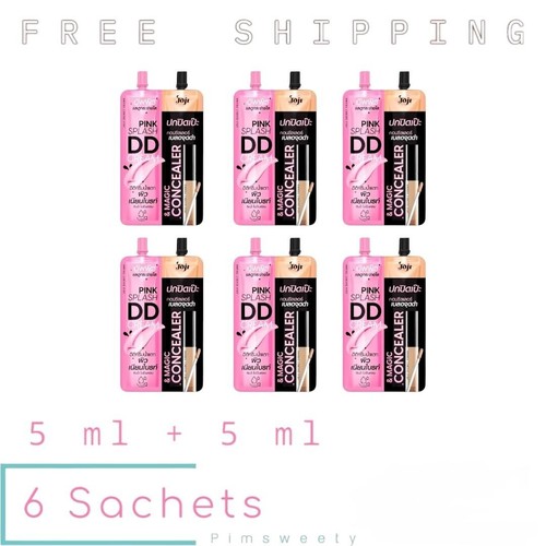 6 Sachets X 5 ml + 5 ml JOJI PINK SPLASH DD CREAM & MAGIC CONCEALER Cover Dark