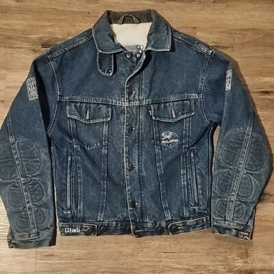 Giali Denim Motorcycle Jacket Giali Denim Jacket Mens Large