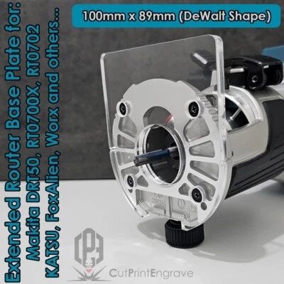CUTPRINTENGRAVE Extended Router Sub BASE PLATE for Makita Trimmer Router 18V DRT50 RT0700 KATSU