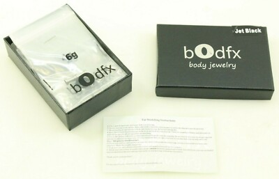 bOdfx JET Black Ear Gauges, Ear Taper Stretching Kit Plug Set