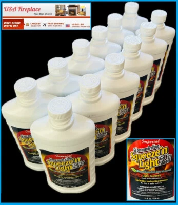 12 EA. IMPERIAL Gelled Fire Starter 24 oz FREE USA SHIP #KK0343 Squeeze'n Light