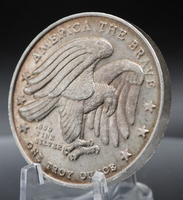 RARITIES FREEDOM America the BRAVE Eagle TONED 1oz 999 FINE Silver