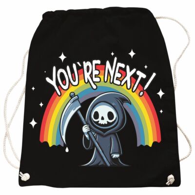 Rucksack Tasche Beutel Grüße vom Tod Du bist der nächste unicorn regenbogen 