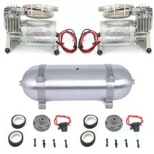 Air Compressor and 3 Gallon Air Tank1/4 NPT Ports For Air Suspension Pneumatic