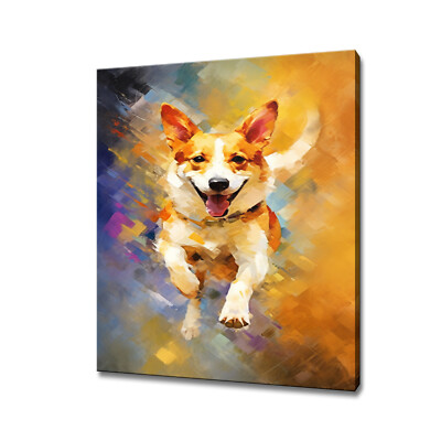 Kanaan Hund buntes Tier Gemälde Stil Haustier Leinwanddruck Kunst Wohndeko