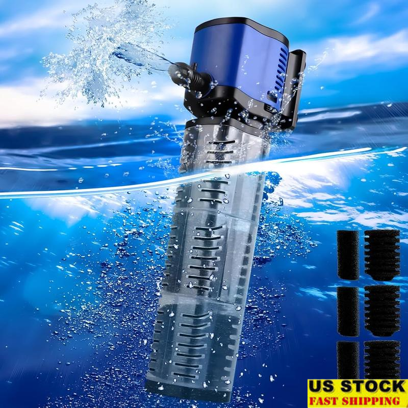 660GPH 3-in-1 Aquarium Filter Oxygenator Wavemaker for Large Fish Tanks