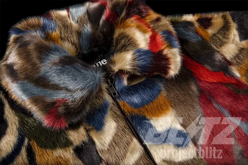 SUPREME FAUX FUR BOMBER JACKET MULTICOLOR M L XL FW22