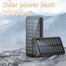 Solar Power Bank 10000mAh Portable External Battery Outdoor Camping  For iPhone