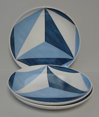 Lenox BLUE AZZURRO Salad Plate SOLD IN SET OF THREE More Here TRIANGOLI
