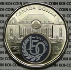 1875-2025 Canada Supreme Court colored $1 dollar loonie coin lightly circulated