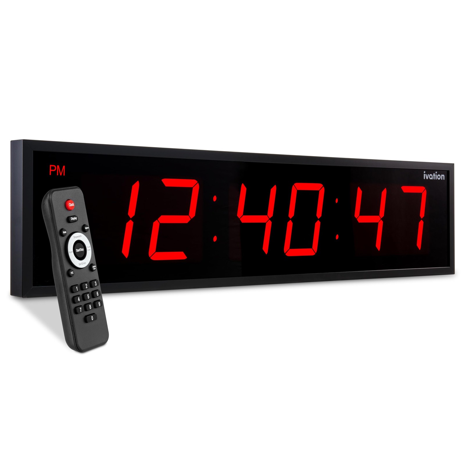 Ivation 24" Large Digital Clock, LED Digital Wall Clock W/Ti